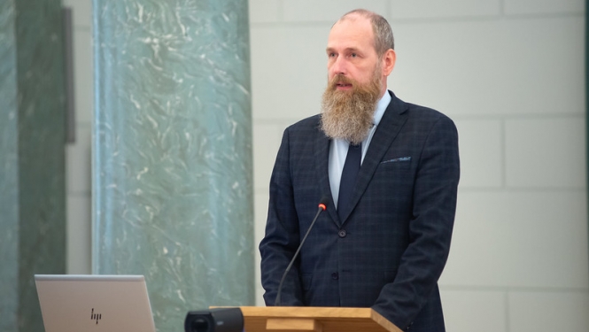 Andis Purs Ministru kabineta Zaļajā zālē. 